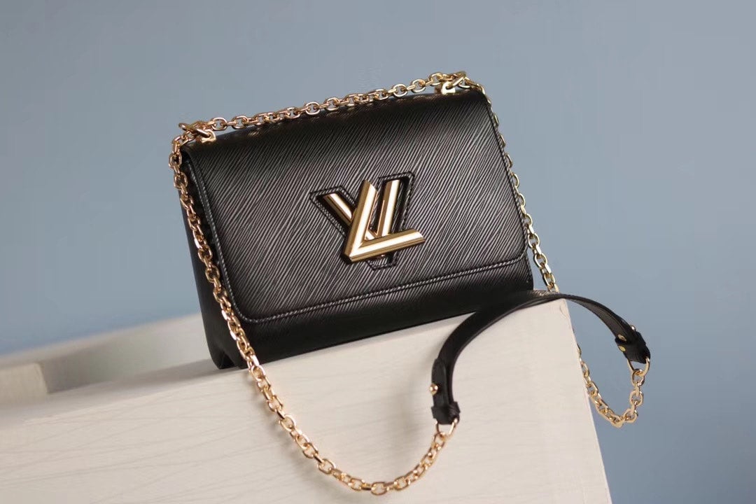 Black Louis Vuitton Epi week Twist Wallet on Chain Crossbody Bag