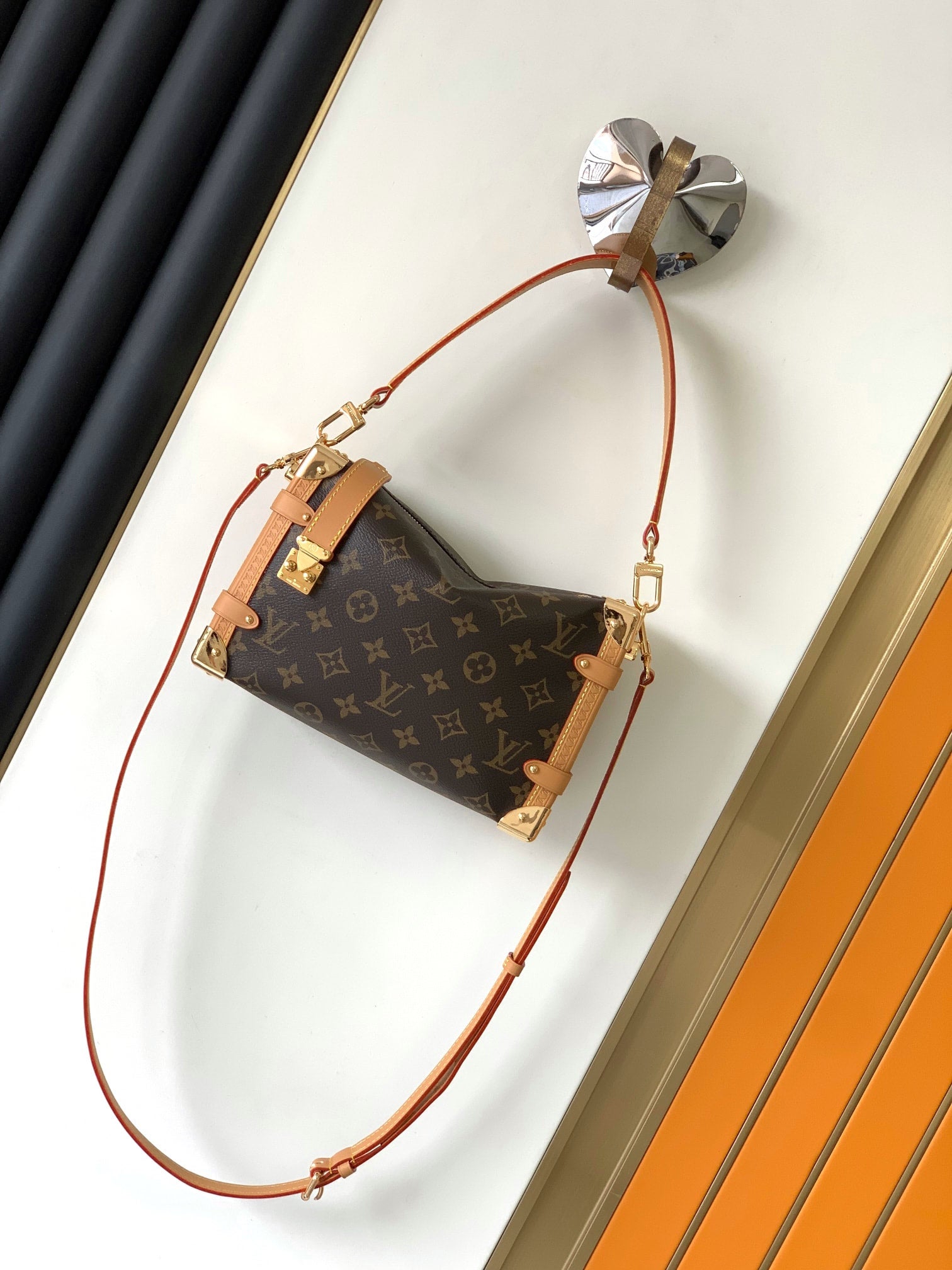 M46358-2 Louis Vuitton Monogram Canvas Side Trunk PM Handbag